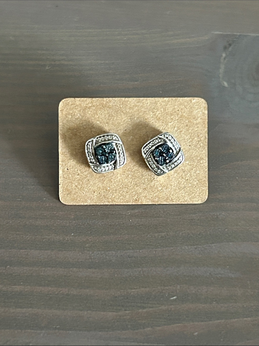 Sterling Silver Square Stud Earrings - 925 Marked
